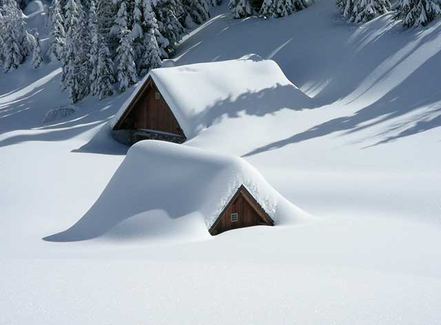 snowed in cabins