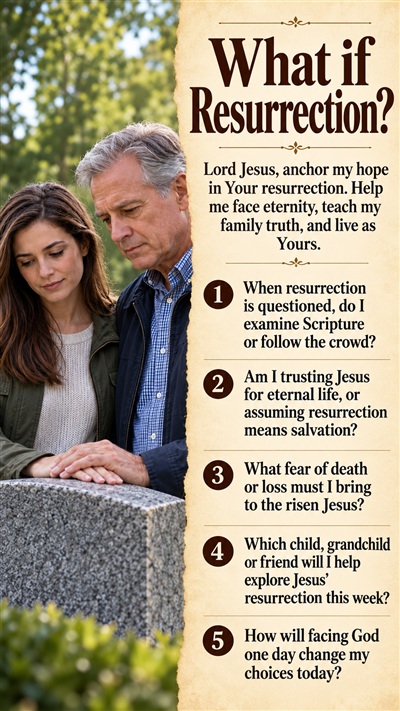 October 1, 2026 — What if Resurrection? Heart Examination: a prayer and five questions about resurrection hope, faith, grief, family and daily choices.