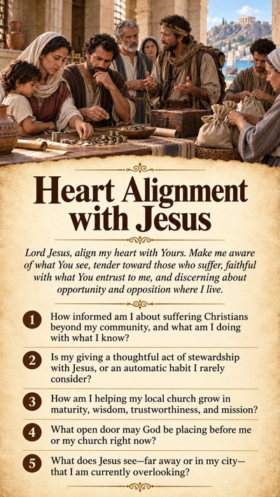 Heart Examination card: Heart Alignment with Jesus