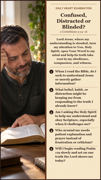 Daily Heart Examination — Confused, Distracted or Blinded? (2 Corinthians 3:14–16)